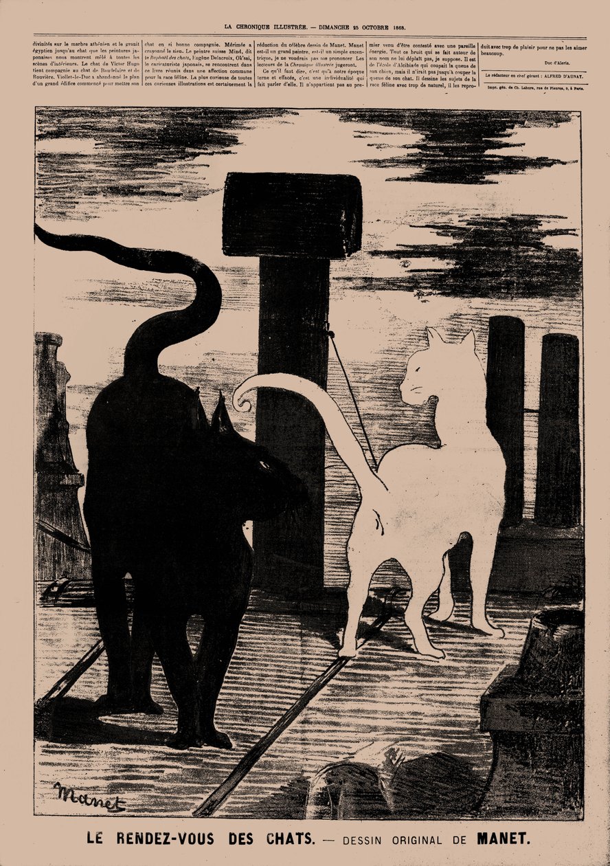 A macskák találkozója, 1869. alkotó: Édouard Manet