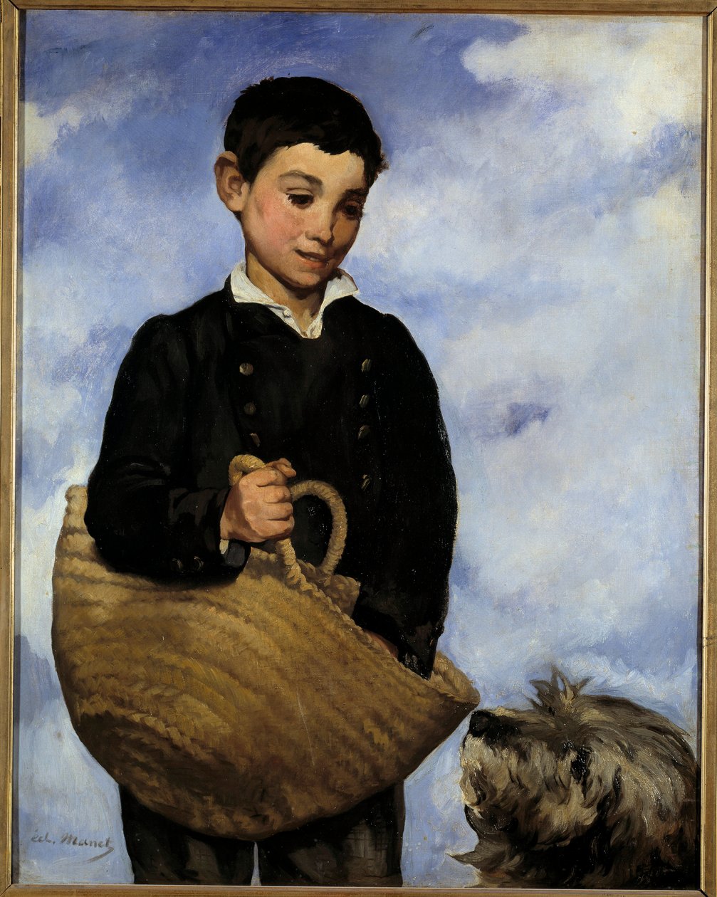 Gyermek kutyával Edouard Manet festménye (1832-1883) alkotó: Édouard Manet