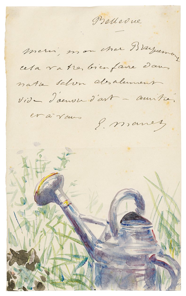 Levél Félix Bracquemondhoz, 1880. október alkotó: Édouard Manet