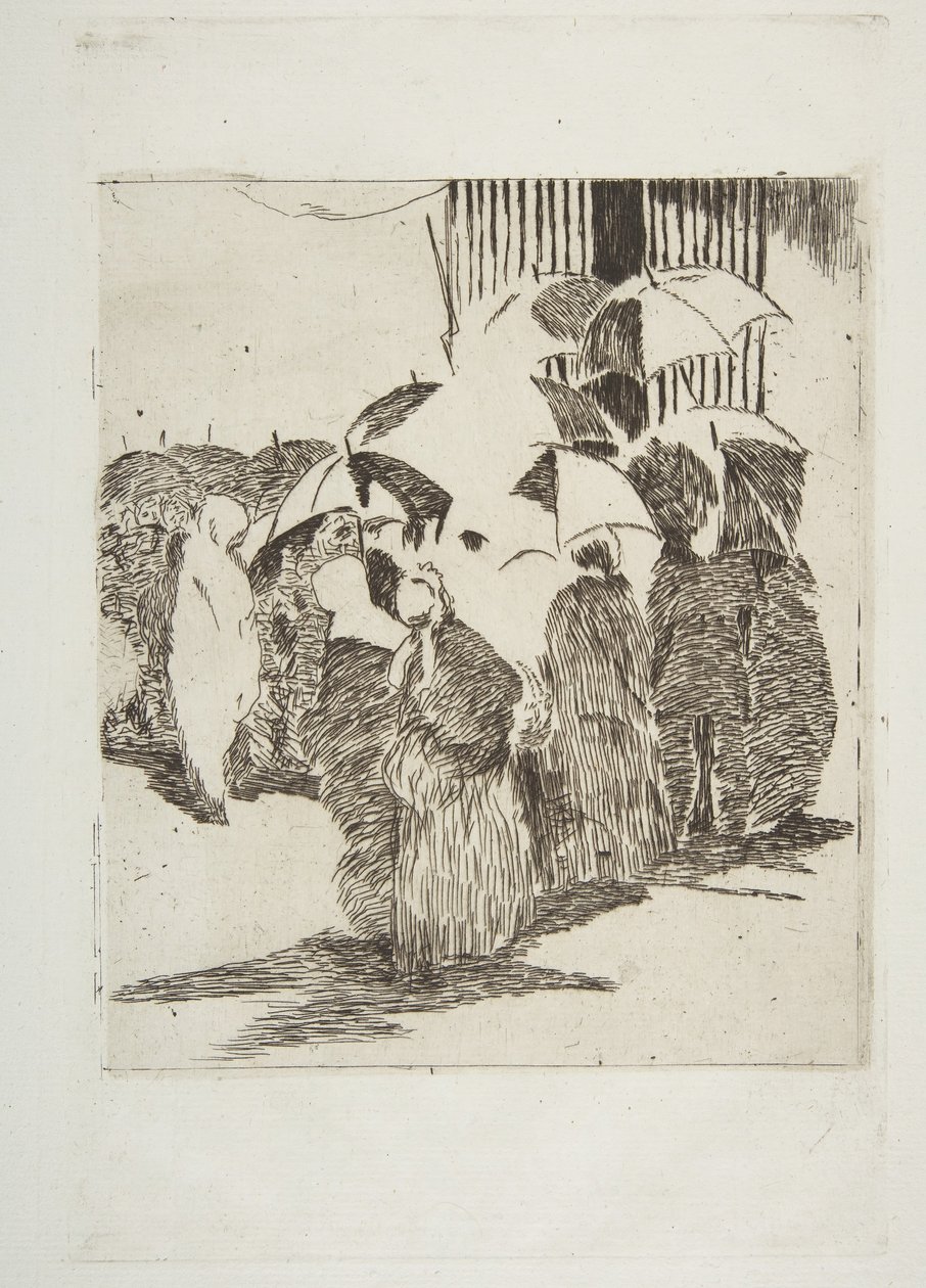 A Hentesbolt előtti sor, 1870-71. alkotó: Édouard Manet