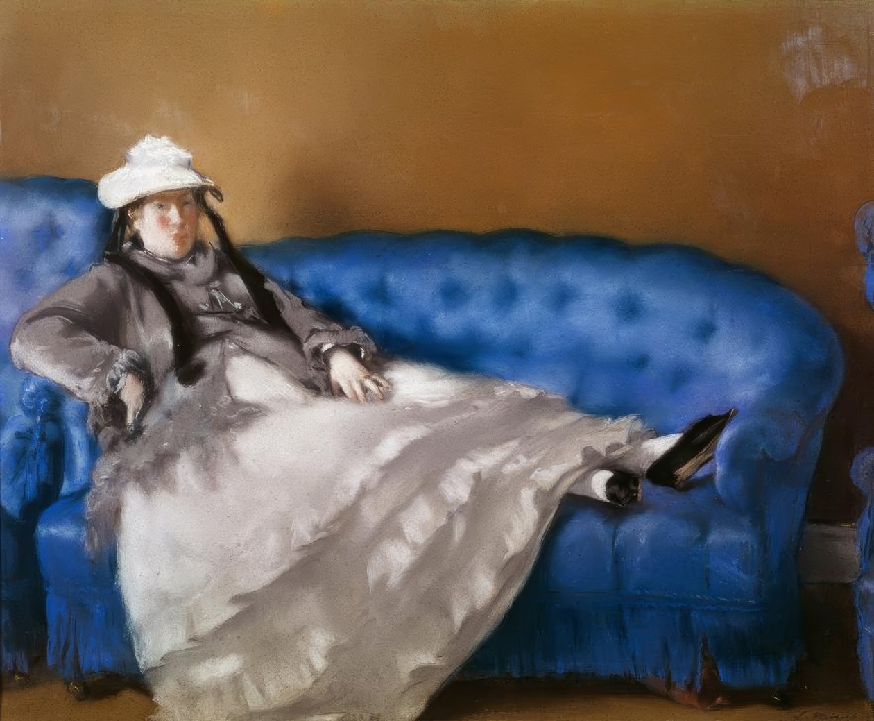 Madame Manet a kék kanapén alkotó: Édouard Manet