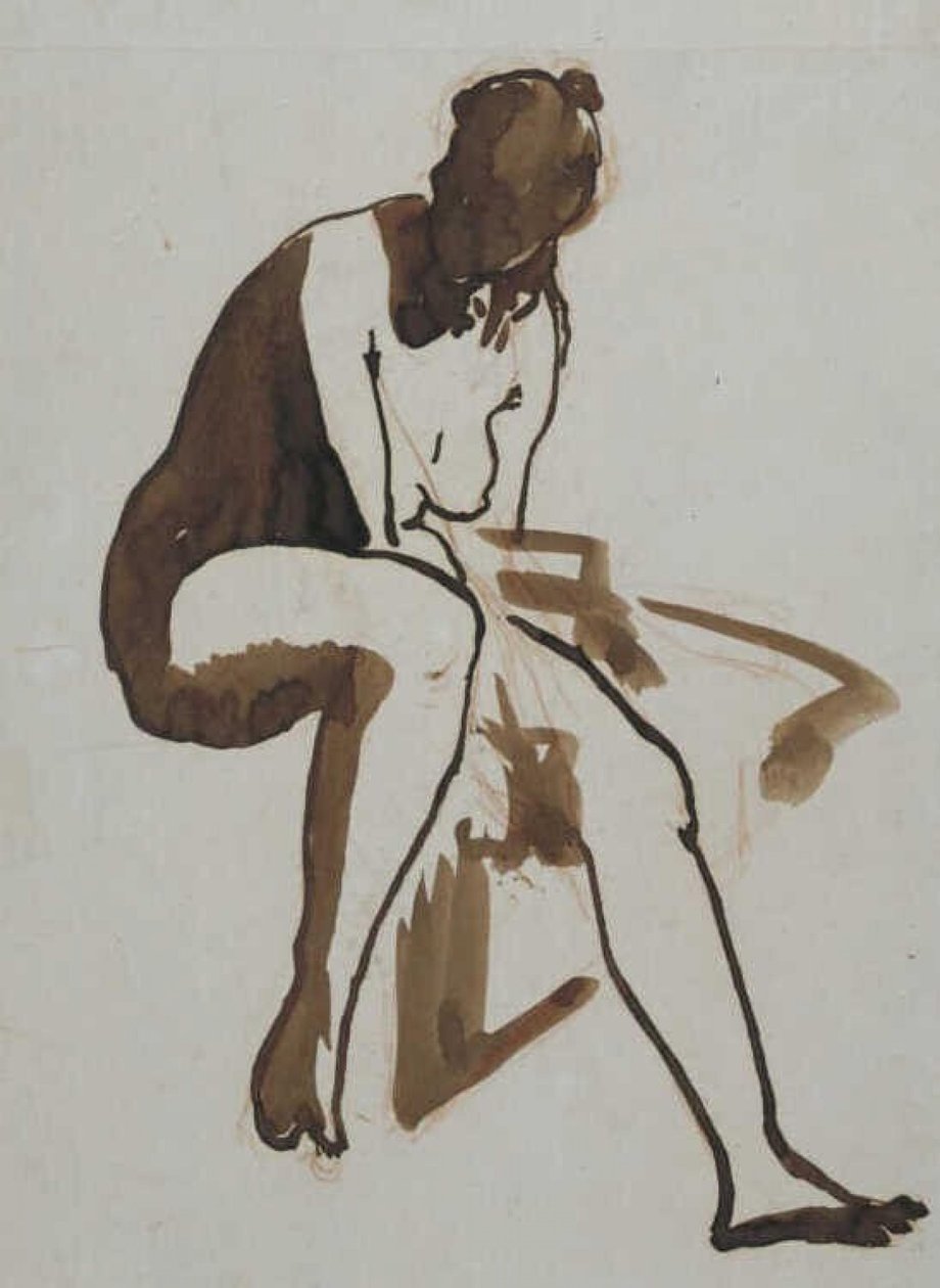 Manet - Ülő fürdőző, 1858 - 1860 körül alkotó: Édouard Manet