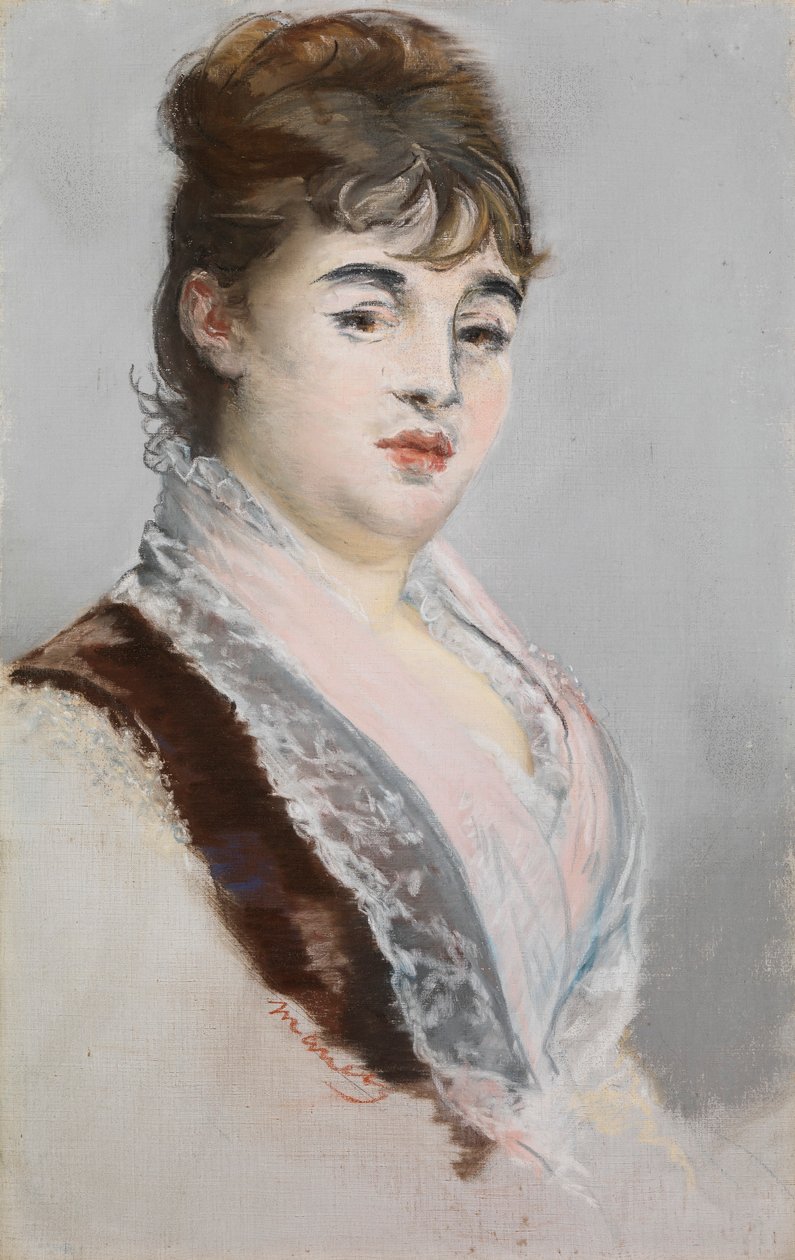 Marie Colombier, 1880 körül (pasztell alapozott vászonvásznon) alkotó: Édouard Manet