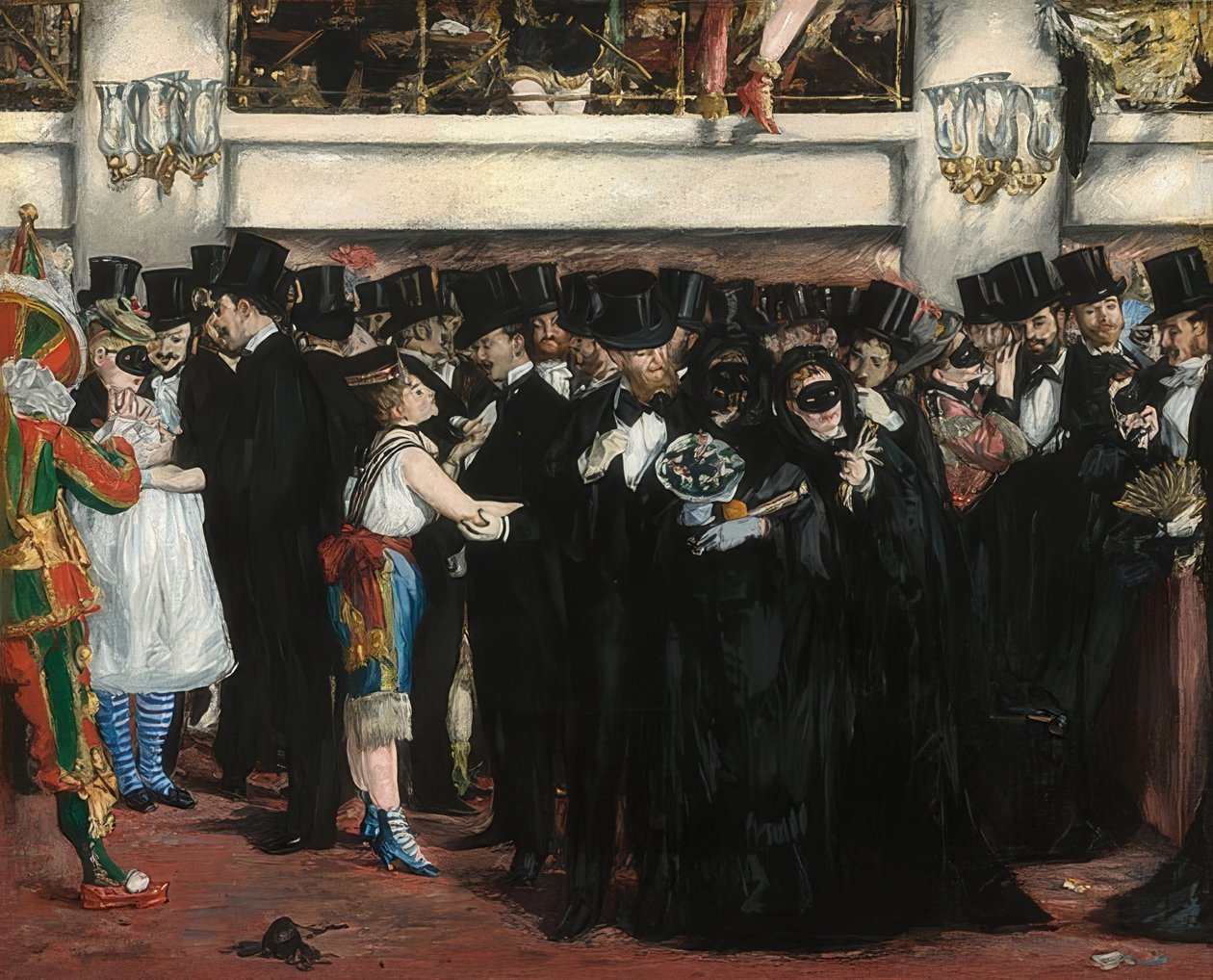 Álarcosbál az operában. 1873 alkotó: Édouard Manet