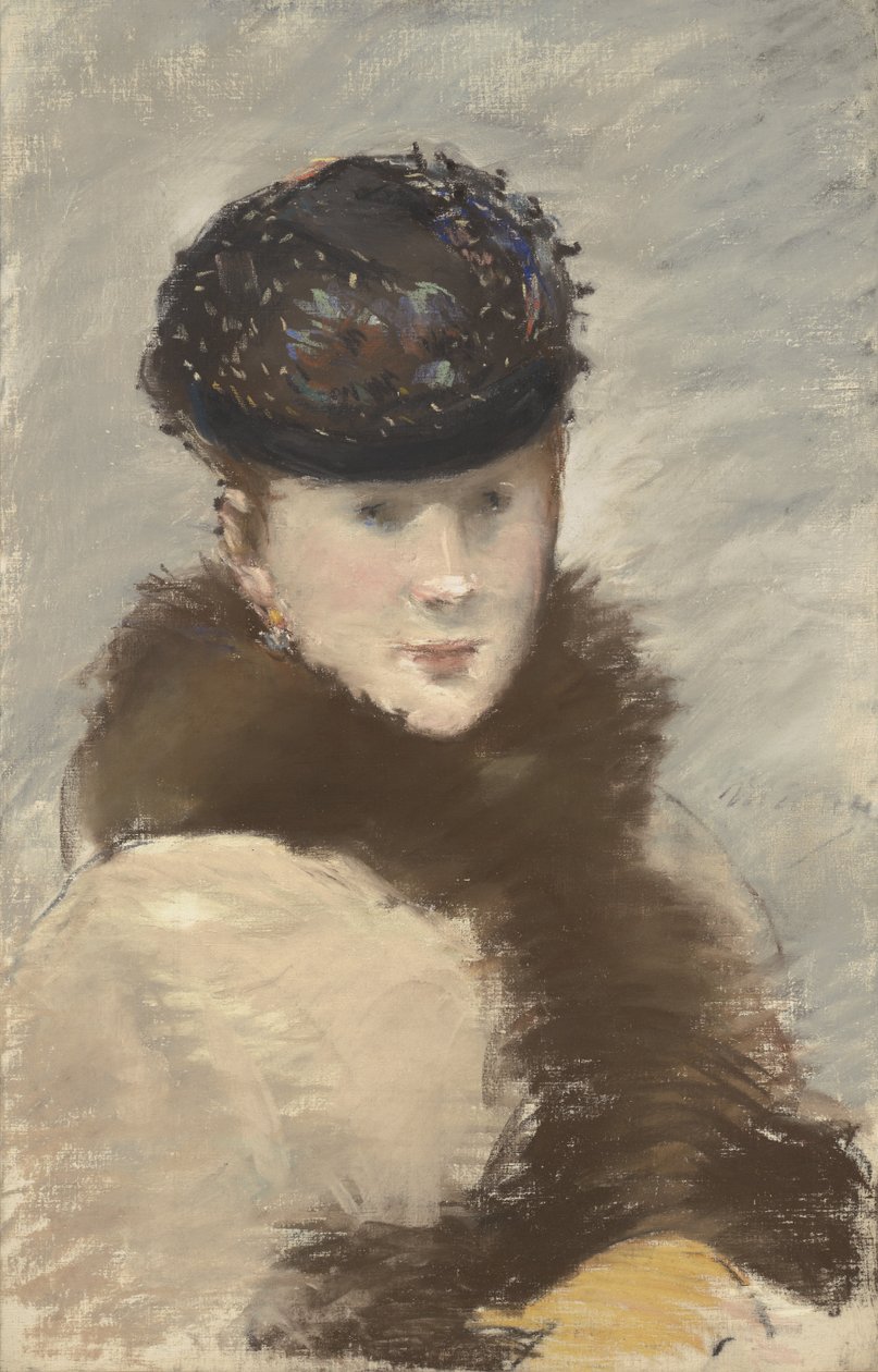 Mery Laurent kis toquet visel, 1882 alkotó: Édouard Manet