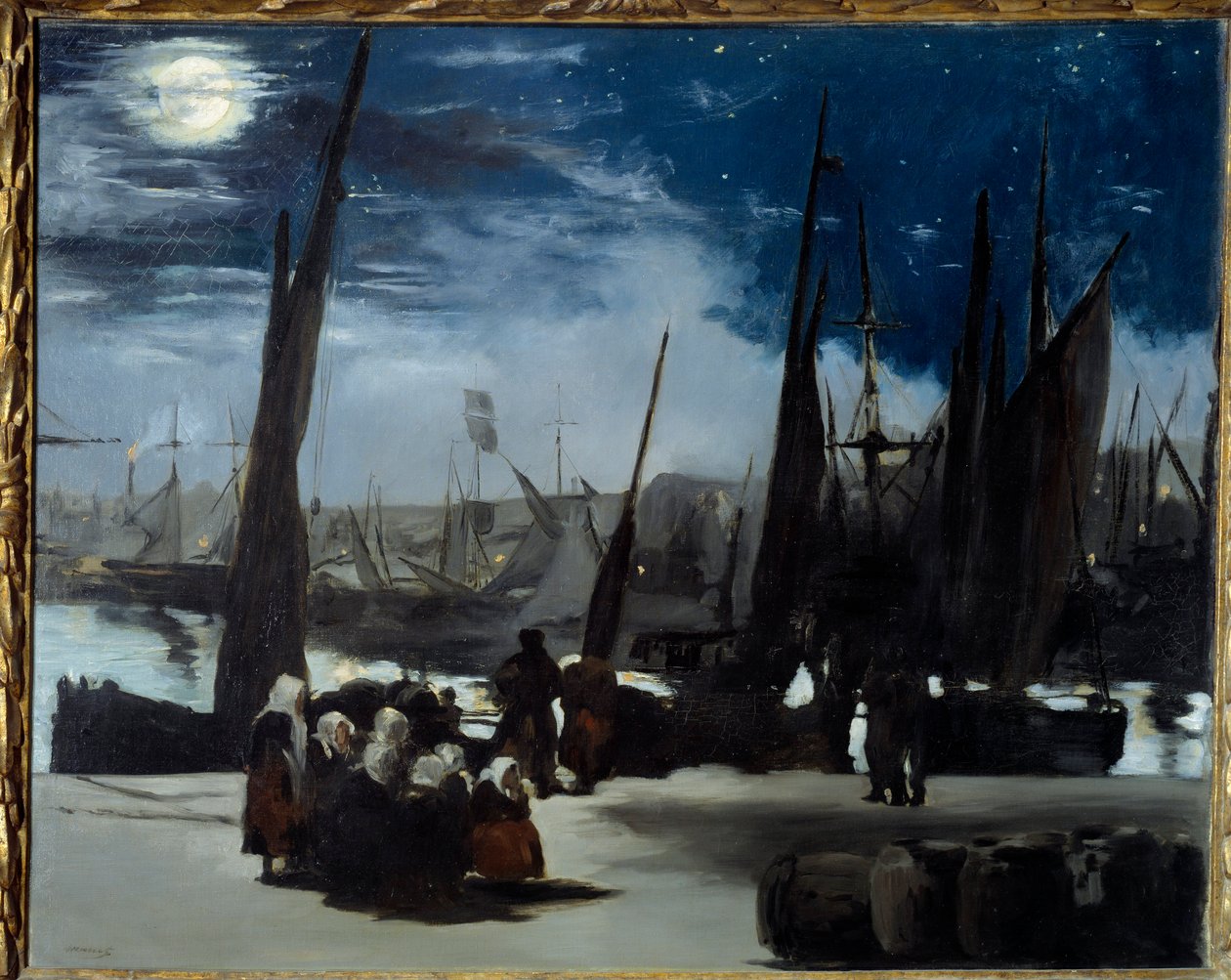Holdfény a boulogne-i kikötőben Edouard Manet festménye (1832-1883) 1869 V. 0,82x1,01 m Párizs, Muse d
