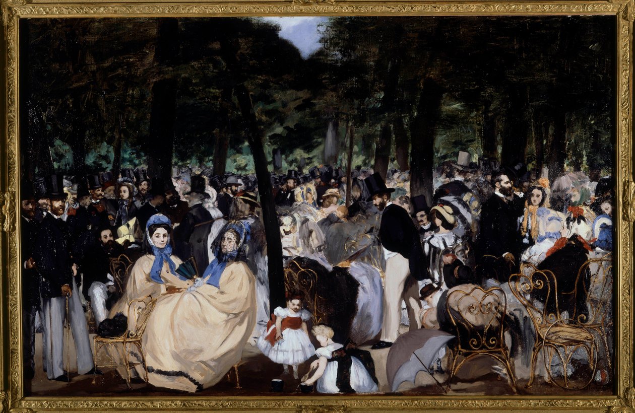 Zene a Tuileriák kertjében alkotó: Édouard Manet