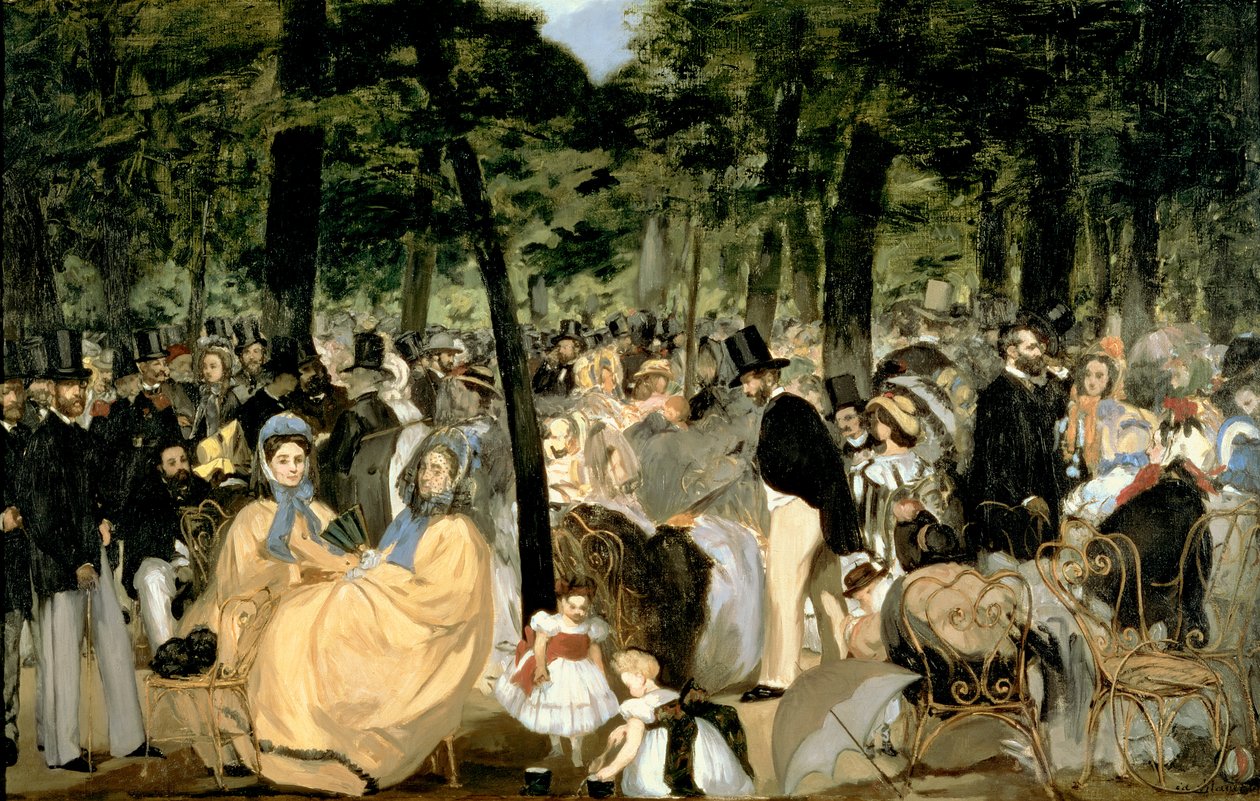 Zene a Tuileriák kertjében alkotó: Édouard Manet