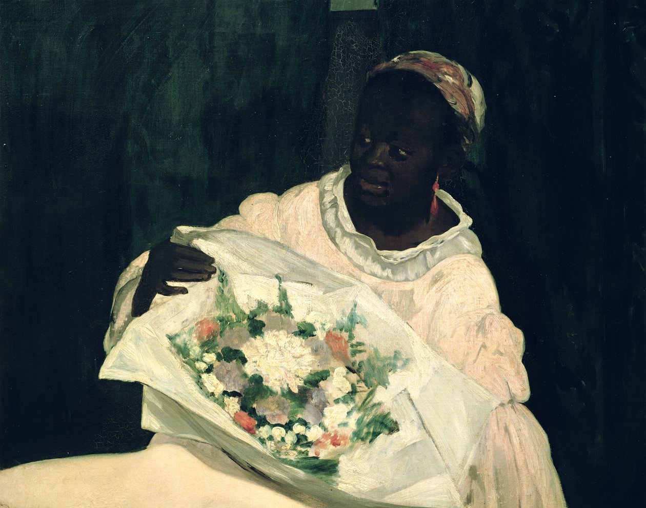 Olympia, részlet a fekete szolgáról, 1863 alkotó: Édouard Manet