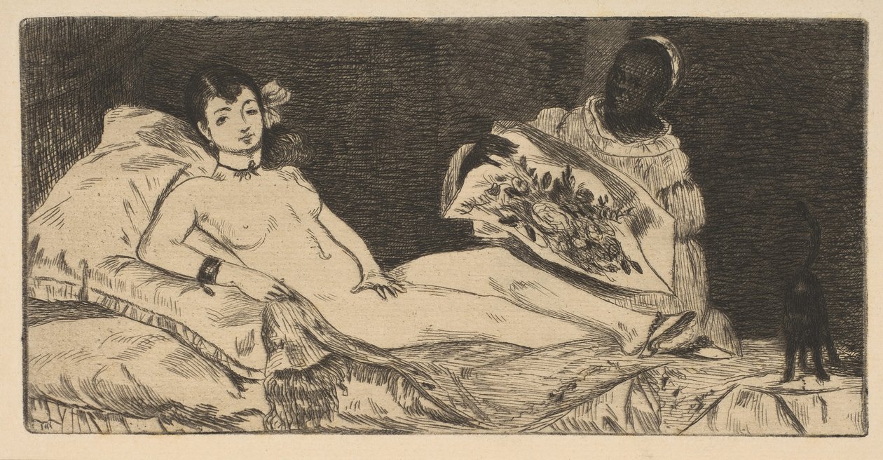 Olympia kistányér, 1867. alkotó: Édouard Manet