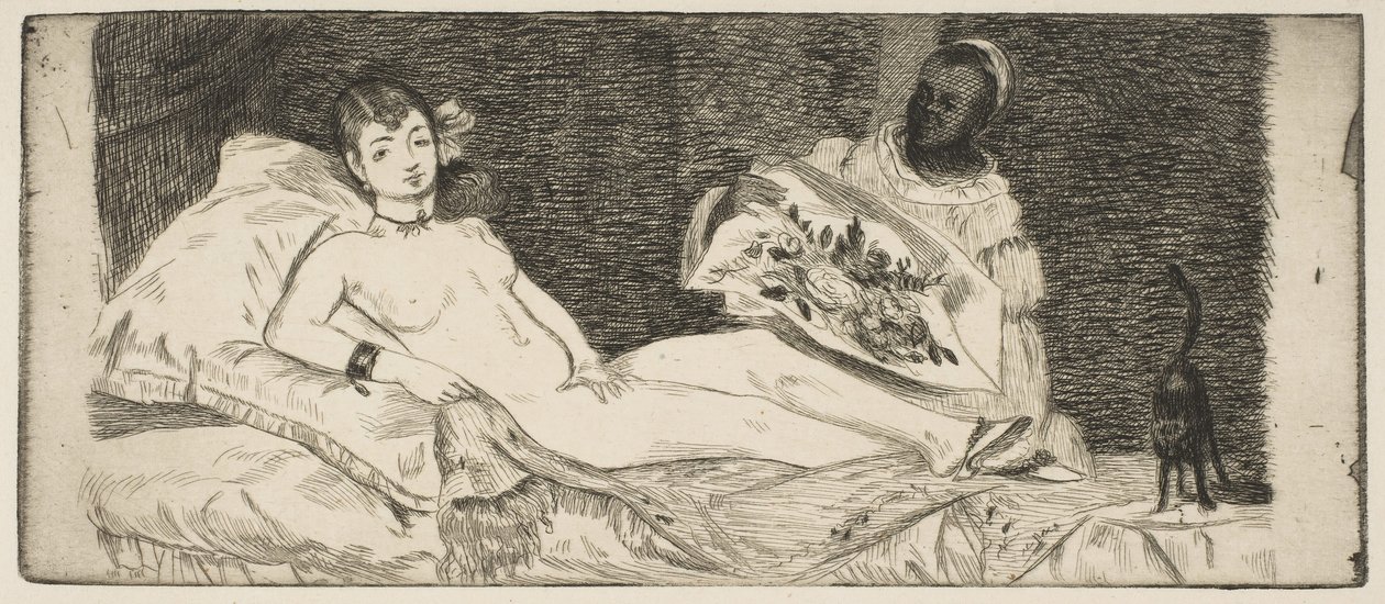 Olympia kistányér, 1867. alkotó: Édouard Manet