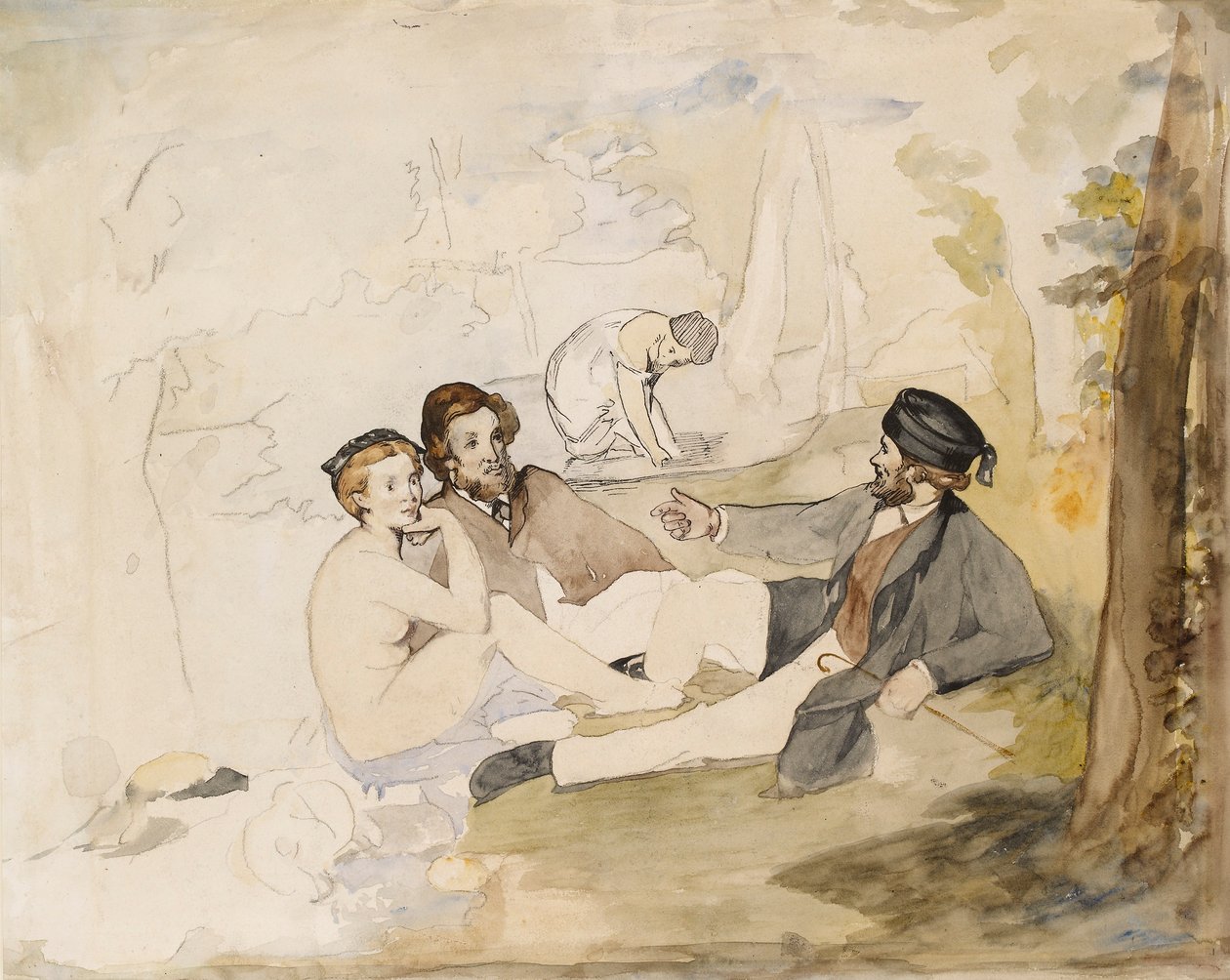 Piknik egy faebédben a füvön, 1862-1863. alkotó: Édouard Manet