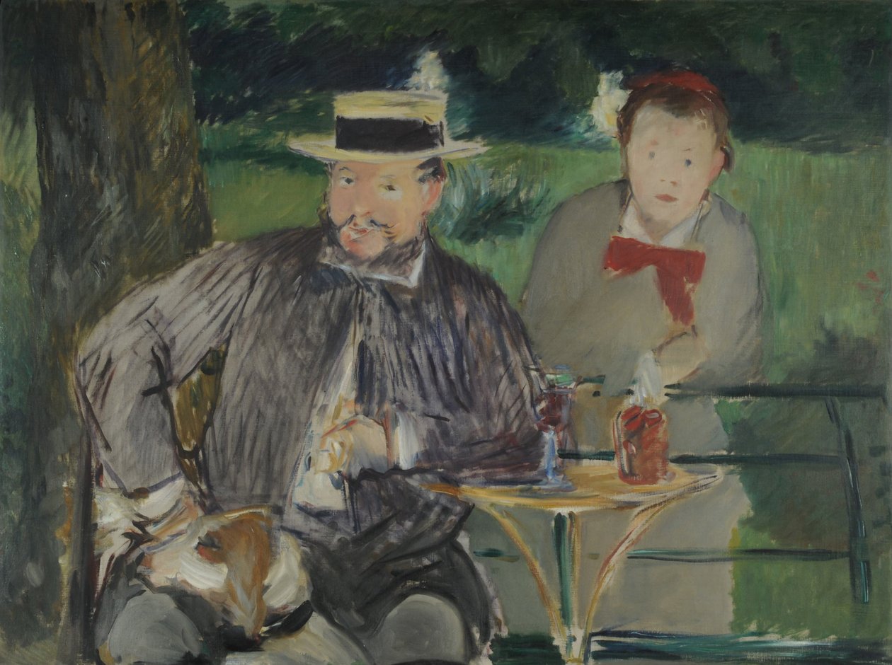 Ernest Hoschedé portréja lányával, Marthe-val, c. 1876 alkotó: Édouard Manet