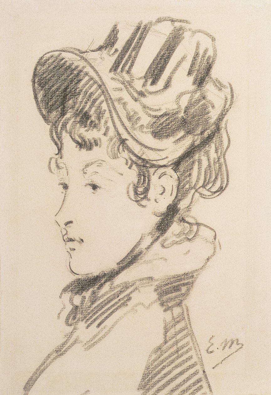 Madame Jules Guillemet portréja, 1880 körül (fekete kréta) alkotó: Édouard Manet