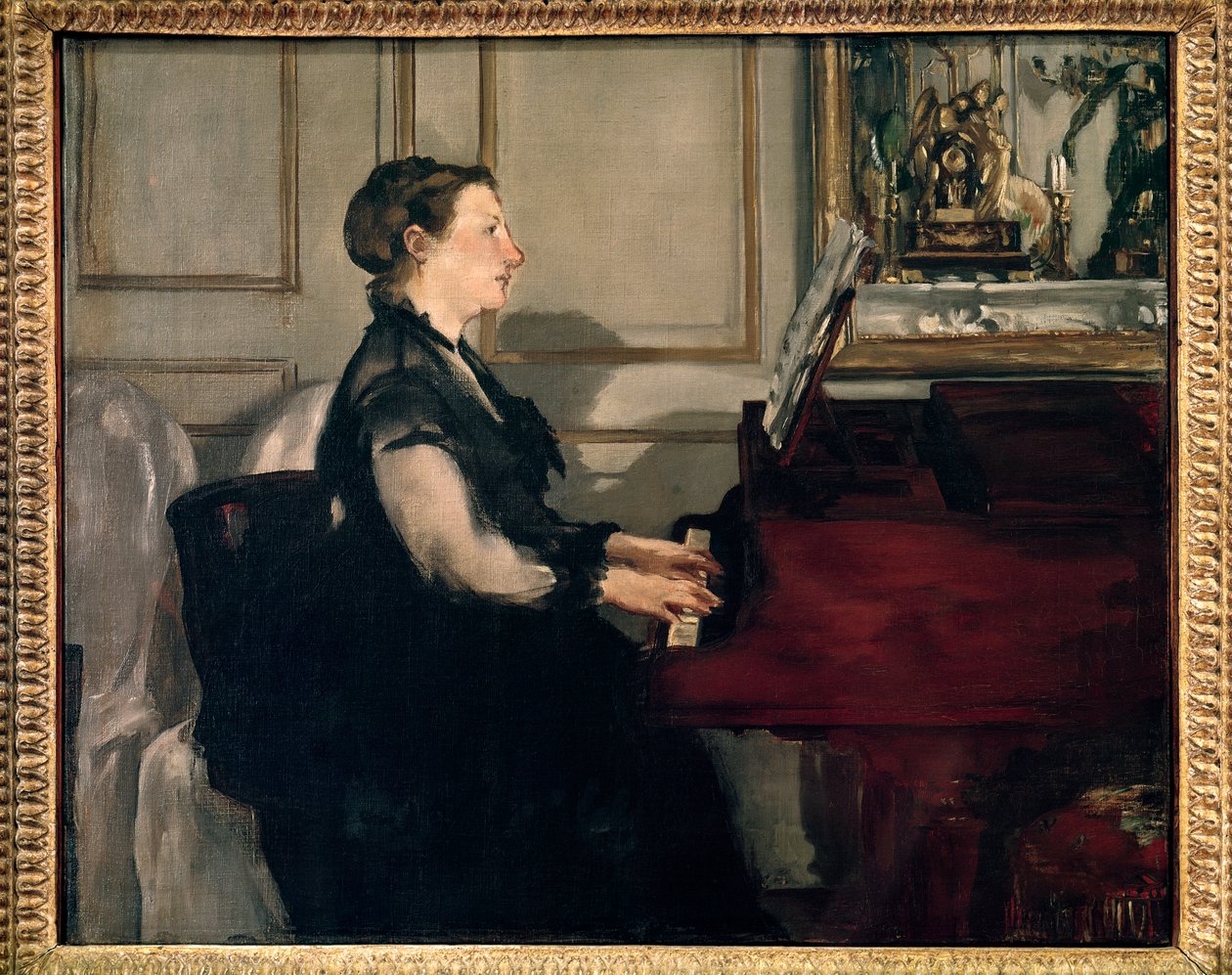 Madame Manet portréja zongorán Edouard Manet festménye (1832-1883) alkotó: Édouard Manet
