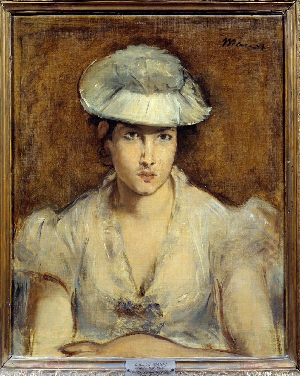Mademoiselle Gauthier Lathuille portréja Edouard Manet festménye (1832-1883) 1878 V. 0,51 x 0,50 m Lyon, Szépművészeti Múzeum alkotó: Édouard Manet