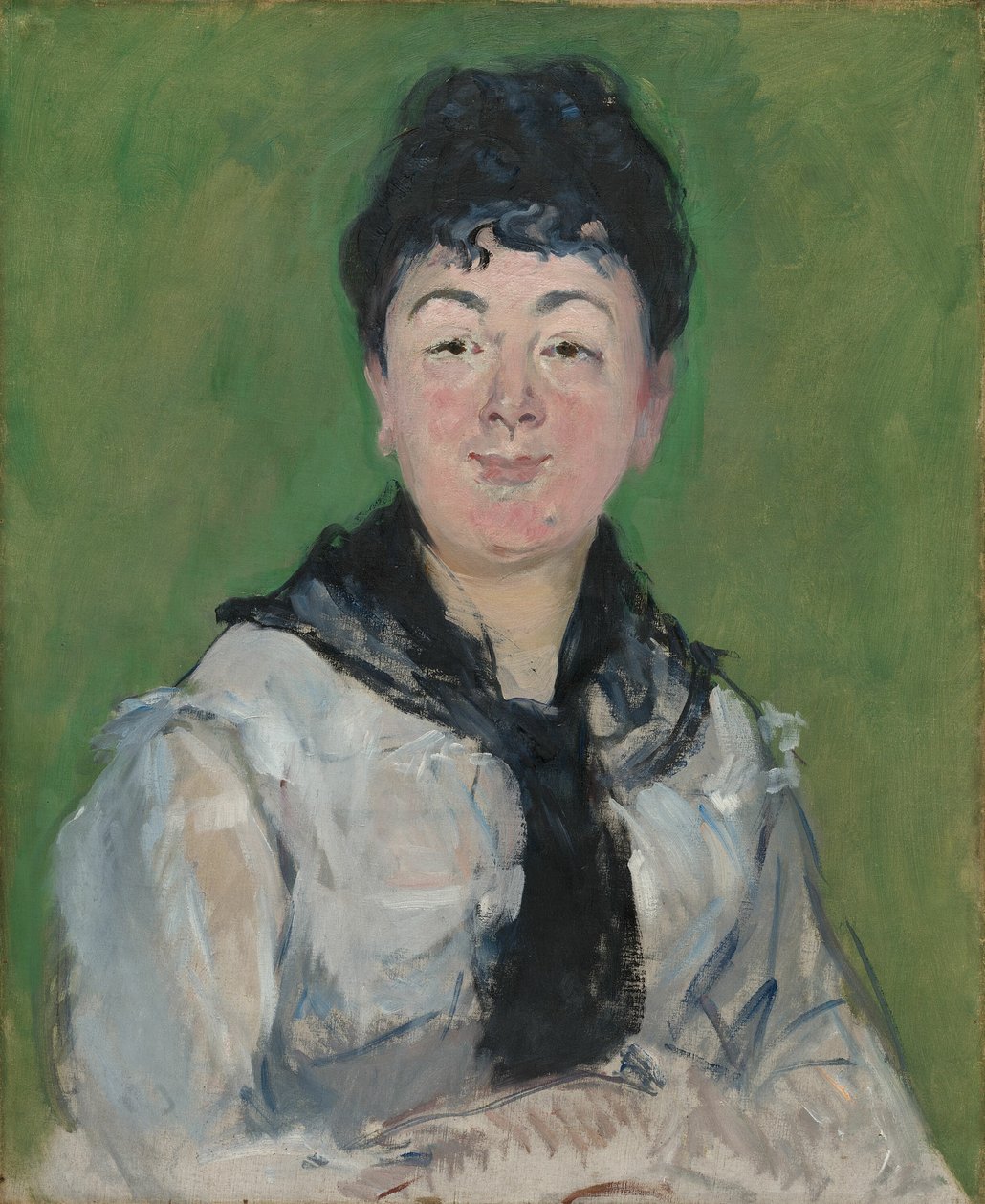 Fekete Fichu nő portréja alkotó: Édouard Manet