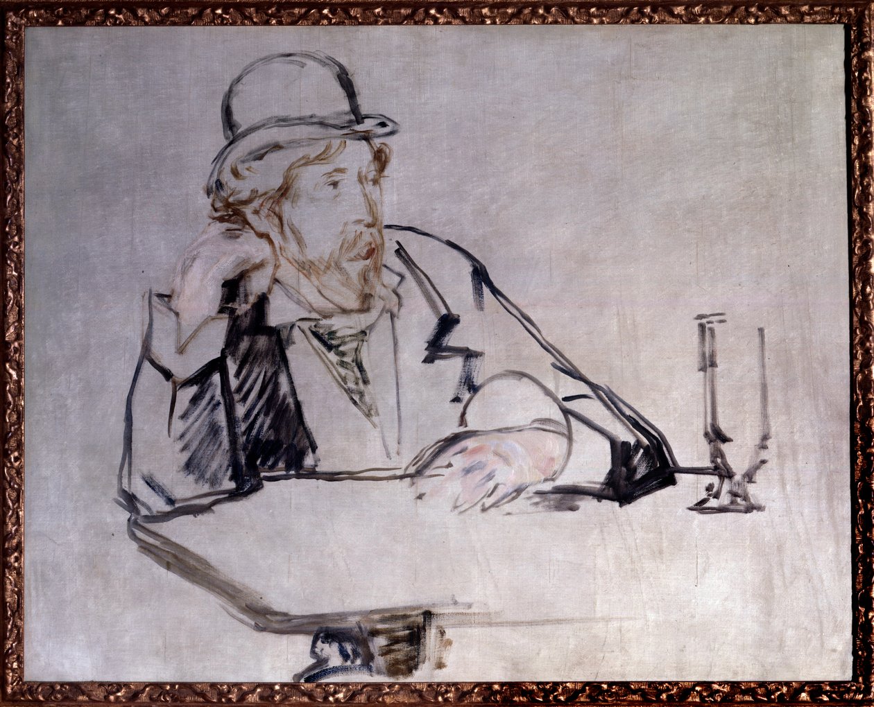 Georges Moore (1852-1933) ír regényíró portréja a kávézóban Edouard Manet rajza (1832-1883) 1879 New York. Modern Művészetek Múzeuma alkotó: Édouard Manet
