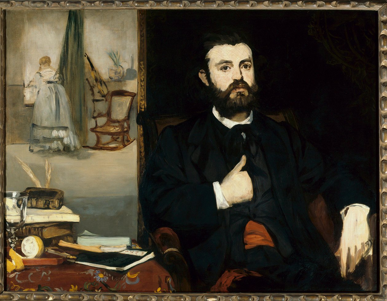 Zacharie Atruc (1835-1907) szobrász portréja Edouard Manet (1832-1883) festménye 1866 Dim. 0,9x1,16 m Breme, Kunsthalle - Zacharie Atruc szobrász (1835-1907) portréja. Edouard Manet (1832-1883) festménye 1866. 0,9 x 1,16 m. Műcsarnok, Br alkotó: Édouard Manet