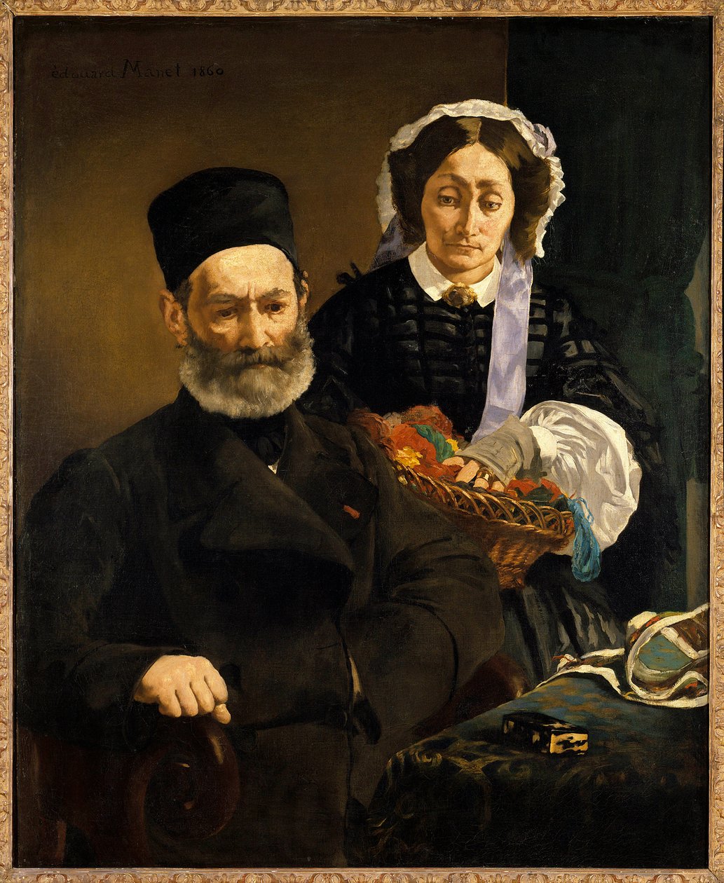 Monsieur és Madame Auguste Manet, a művész szülei portréi Edouard Manet festménye (1832-1883) 1860 V. 1,1x0,9 m Párizs, Muse d