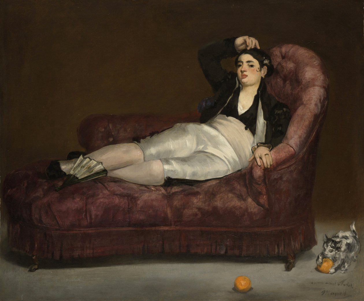 Fekvő fiatal nő spanyol jelmezben alkotó: Édouard Manet
