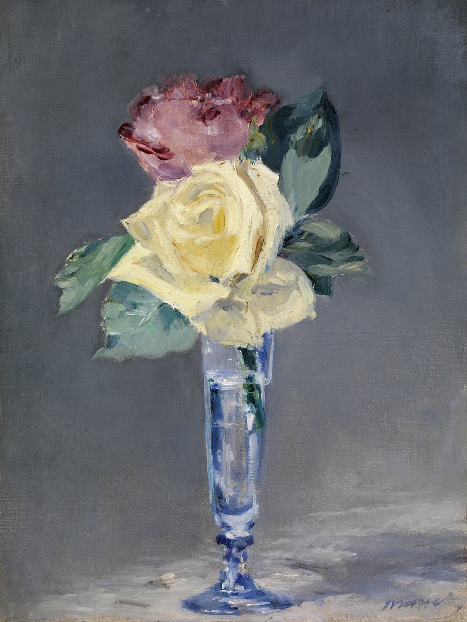 Rózsák pezsgőspohárban, 1882 körül (olaj, vászon) alkotó: Édouard Manet