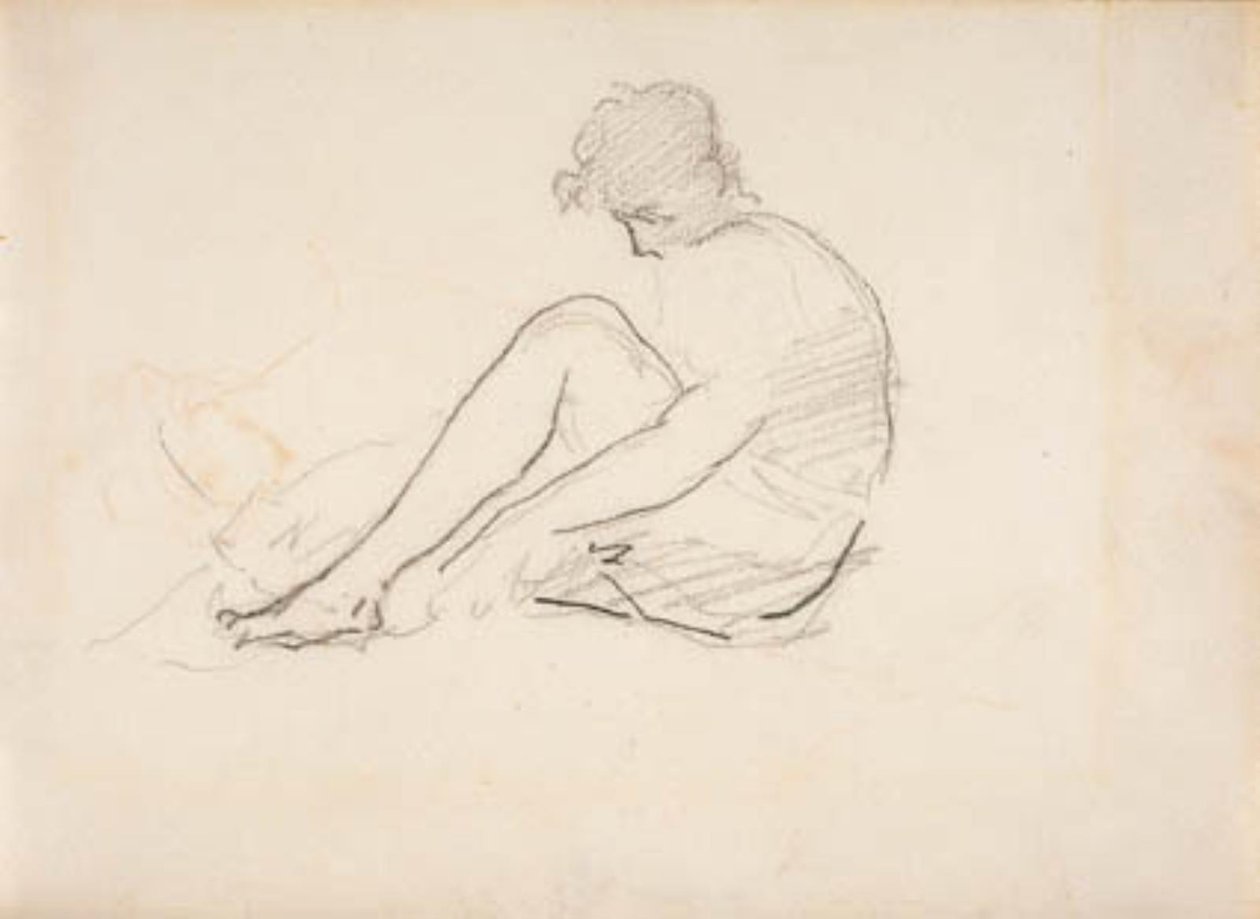 Ülő nő (Egy férfi fejének könnyű vázlata) alkotó: Édouard Manet
