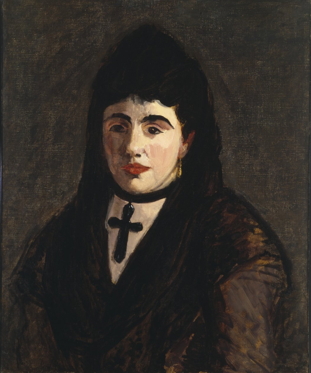 Fekete keresztet viselő spanyol nő alkotó: Édouard Manet