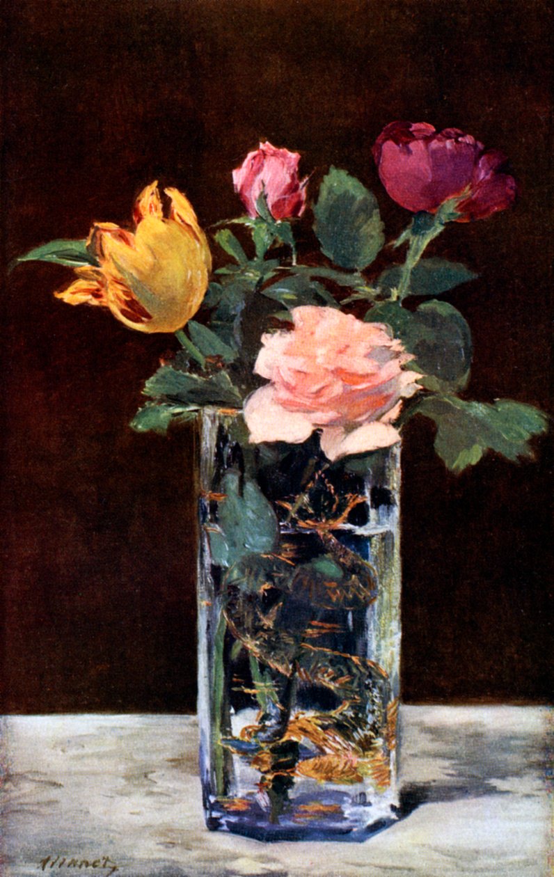 Csendélet rózsákkal és tulipánokkal sárkányvázában, 1882 1931. alkotó: Édouard Manet
