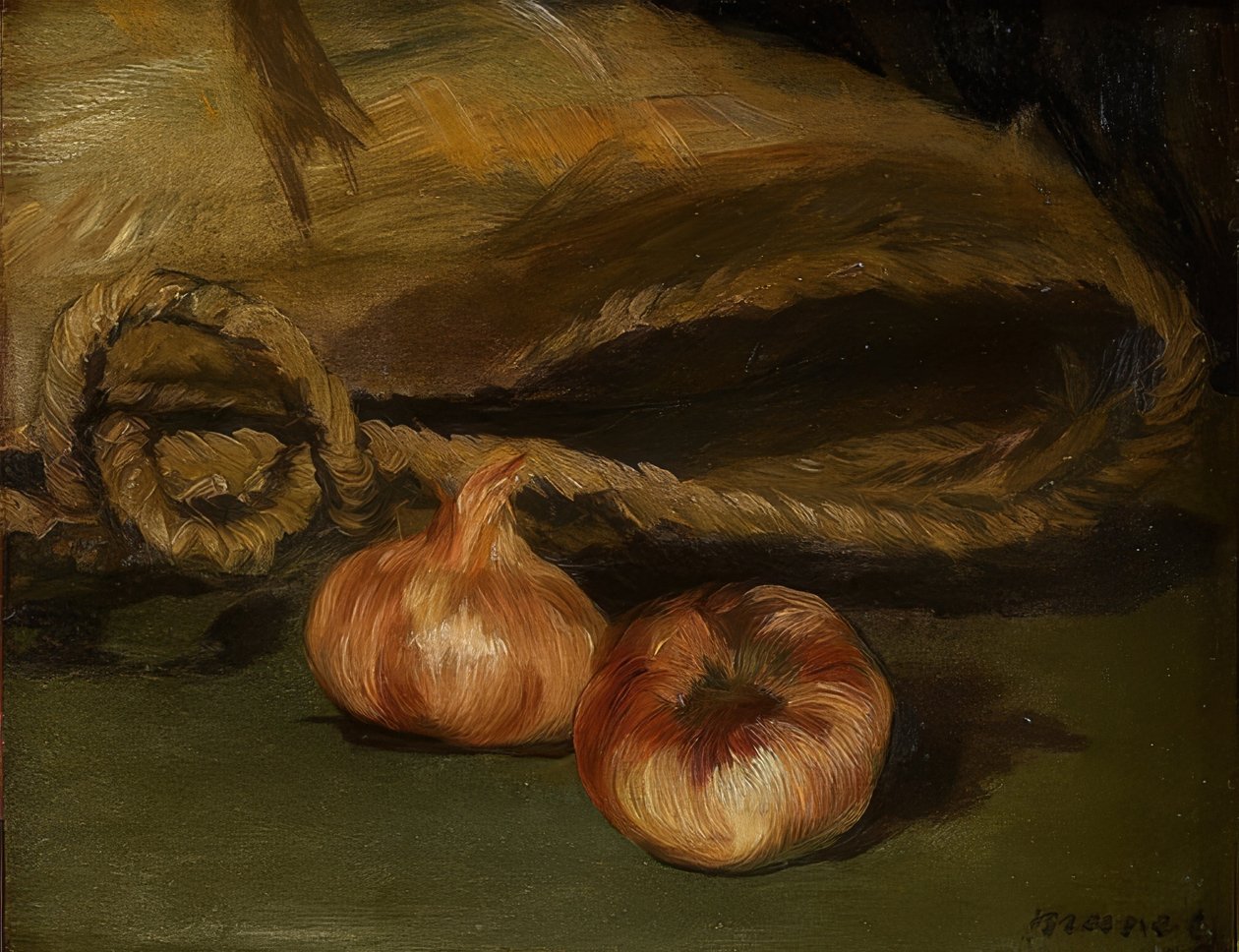 Csendélet zacskóval és fokhagymával. 1861-62 alkotó: Édouard Manet