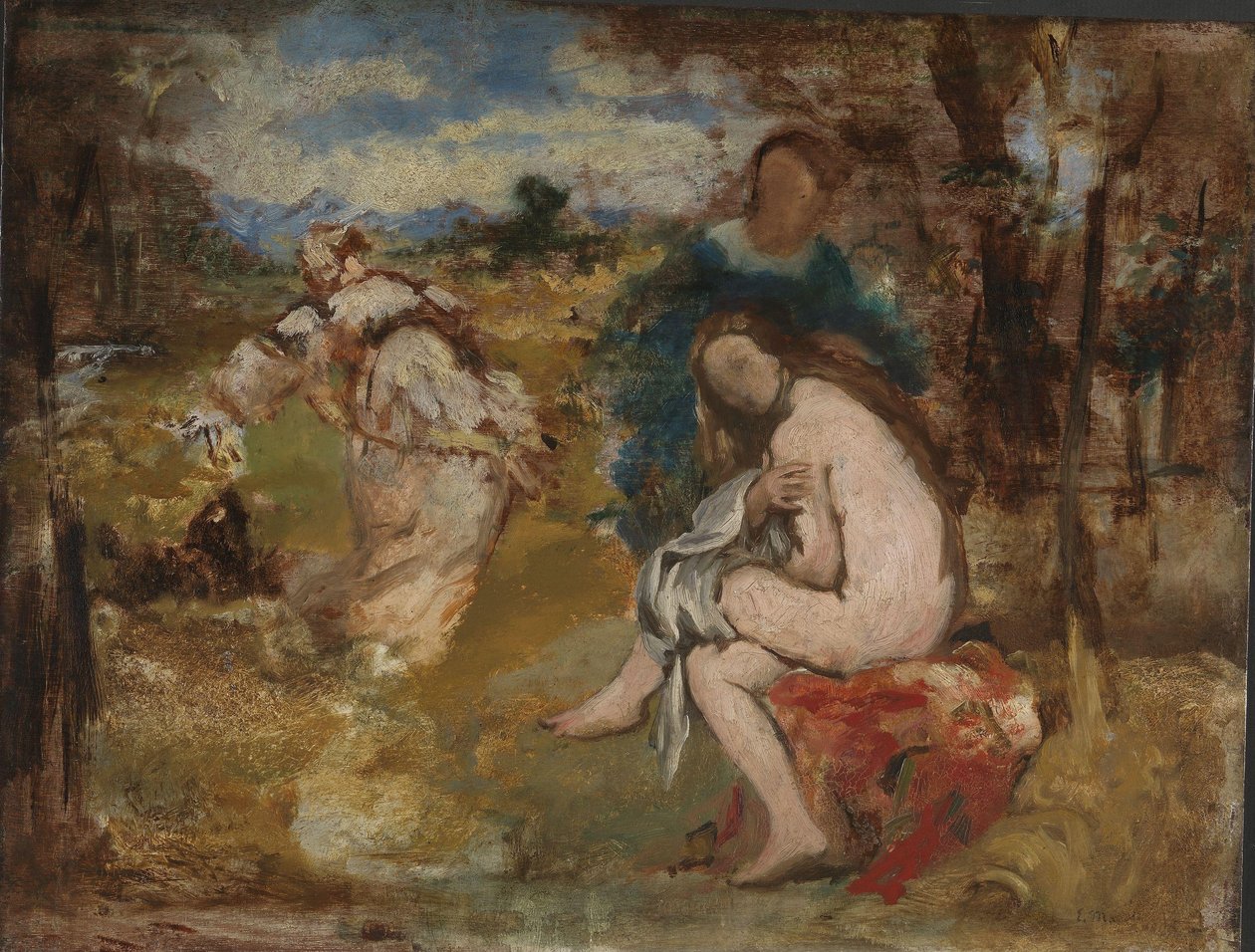 Meglepett nimfa, 1860 körül (olaj, vászon) alkotó: Édouard Manet