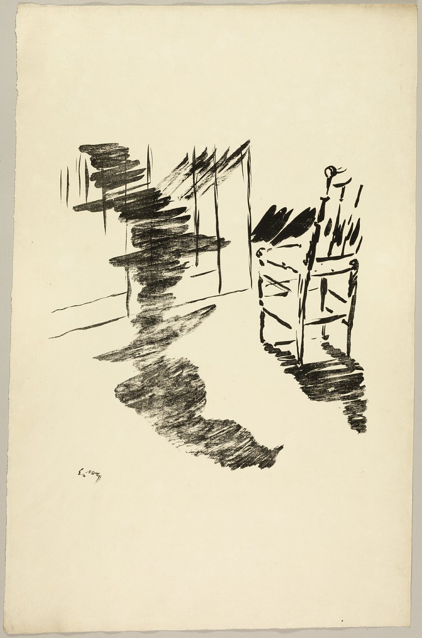 A szék ("Az az árnyék, amely a padlón lebeg..."), A hollóból (Le Corbeau) alkotó: Édouard Manet