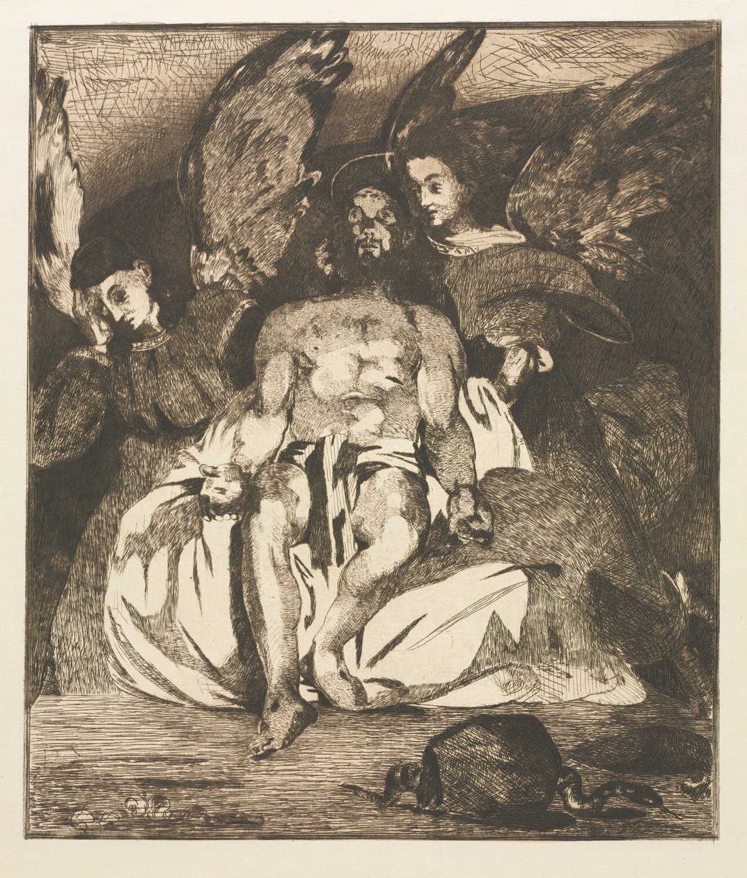 A halott Krisztus angyalokkal alkotó: Édouard Manet