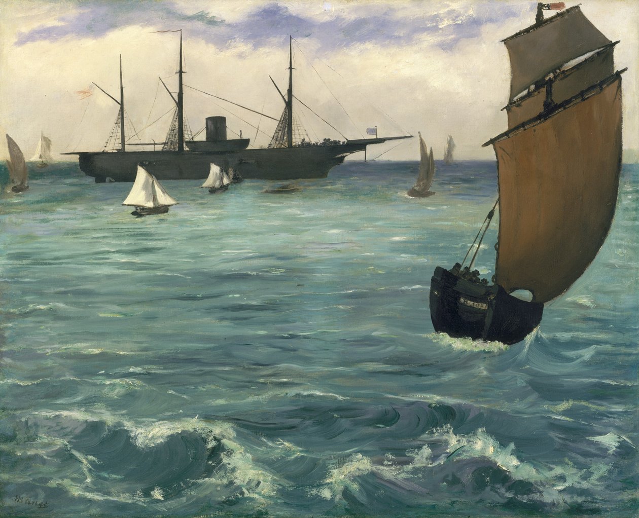 A Boulogne-i Kearsarge, 1864. alkotó: Édouard Manet