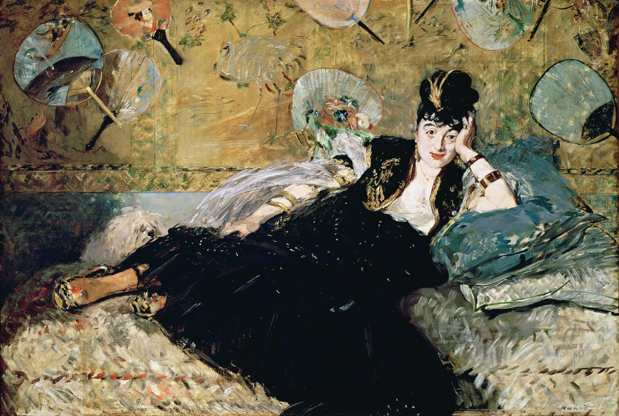 A hölgy legyezőkkel, Nina de Callias (1844-84) portréja, 1873-74 (olaj, vászon) alkotó: Édouard Manet