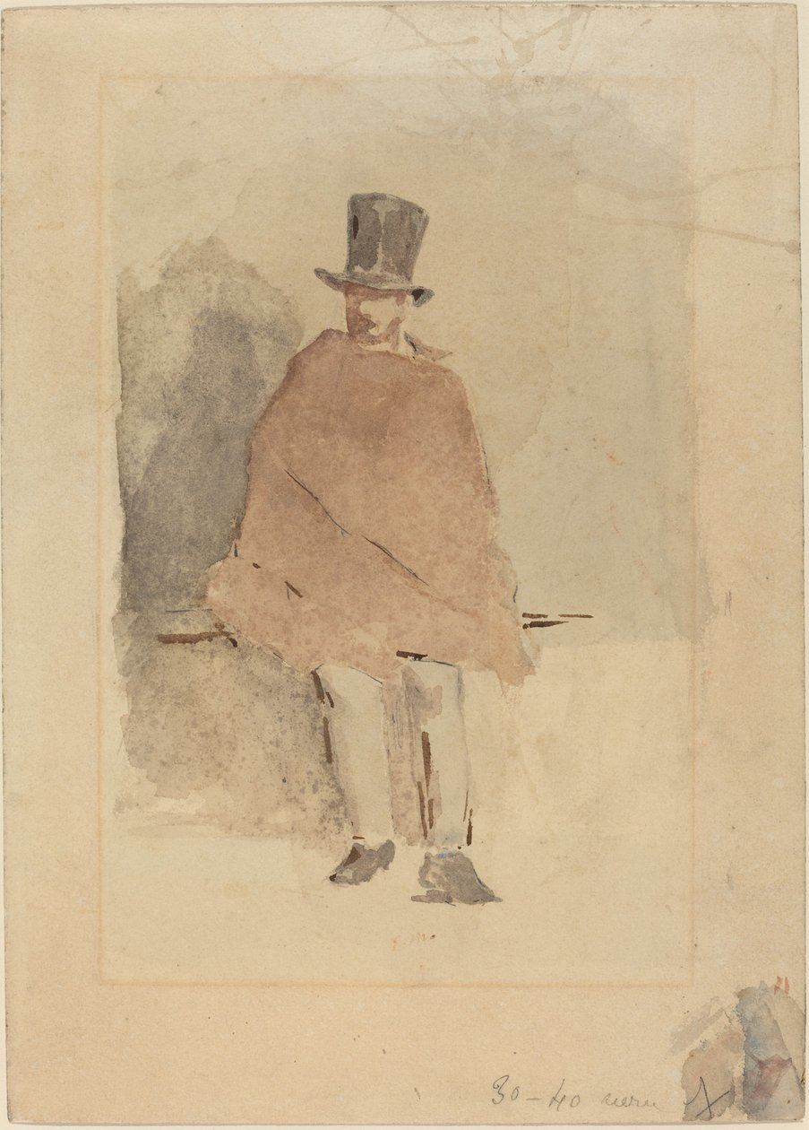 A férfi magas kalapban alkotó: Édouard Manet