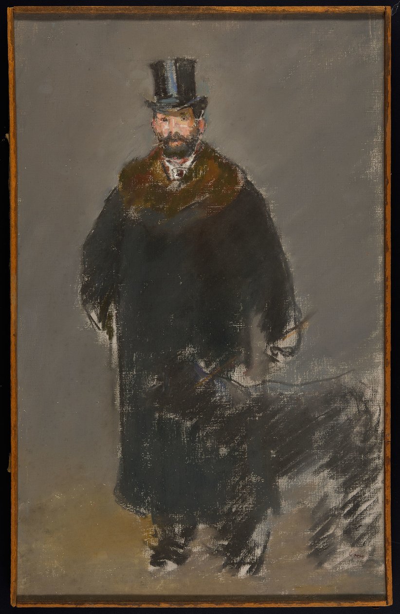 The Man with the Dog, 1882 körül (pasztell, vászon, szürke gouache alapozással) alkotó: Édouard Manet
