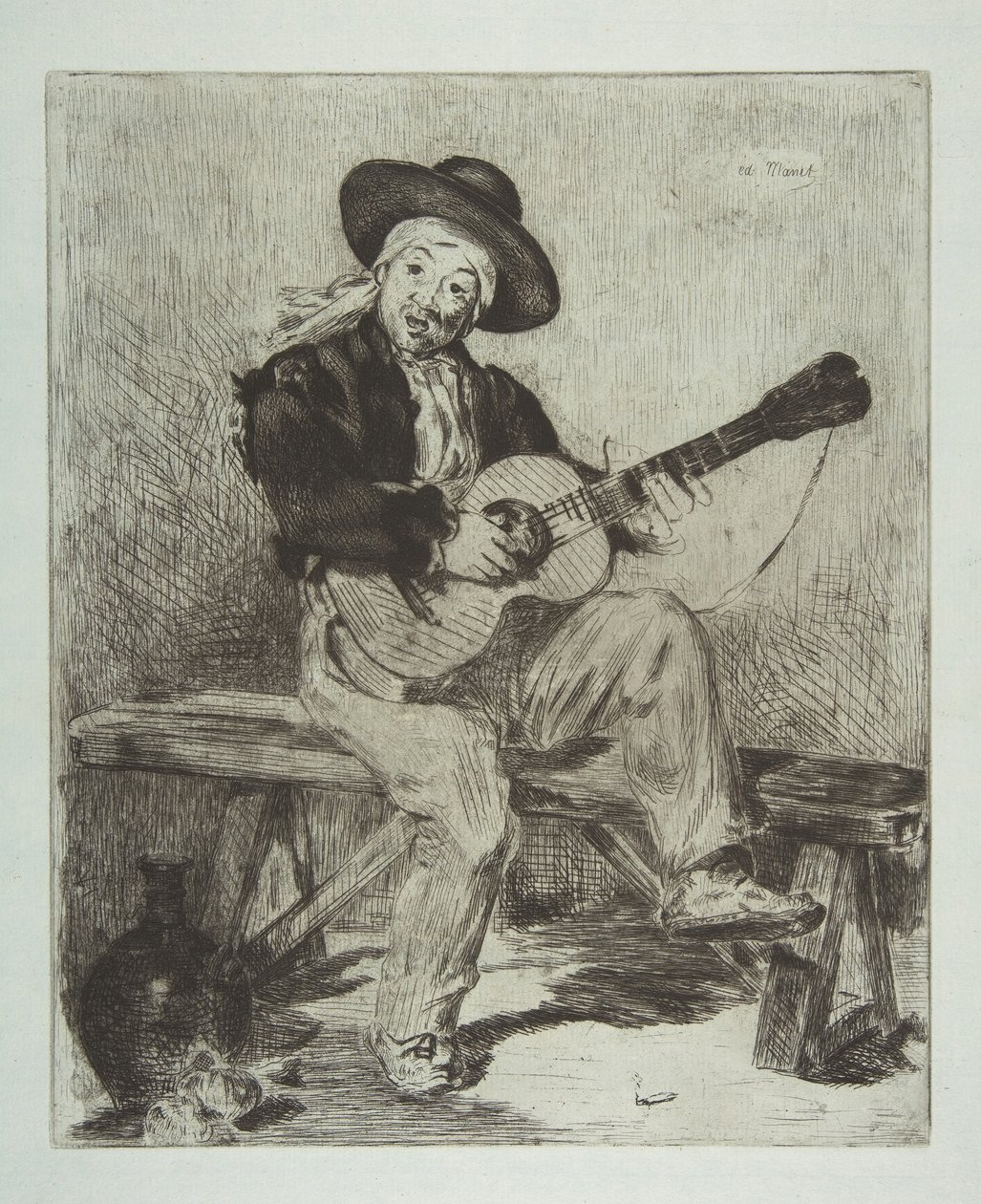Le Guitarrero spanyol énekes, 1861-62. alkotó: Édouard Manet