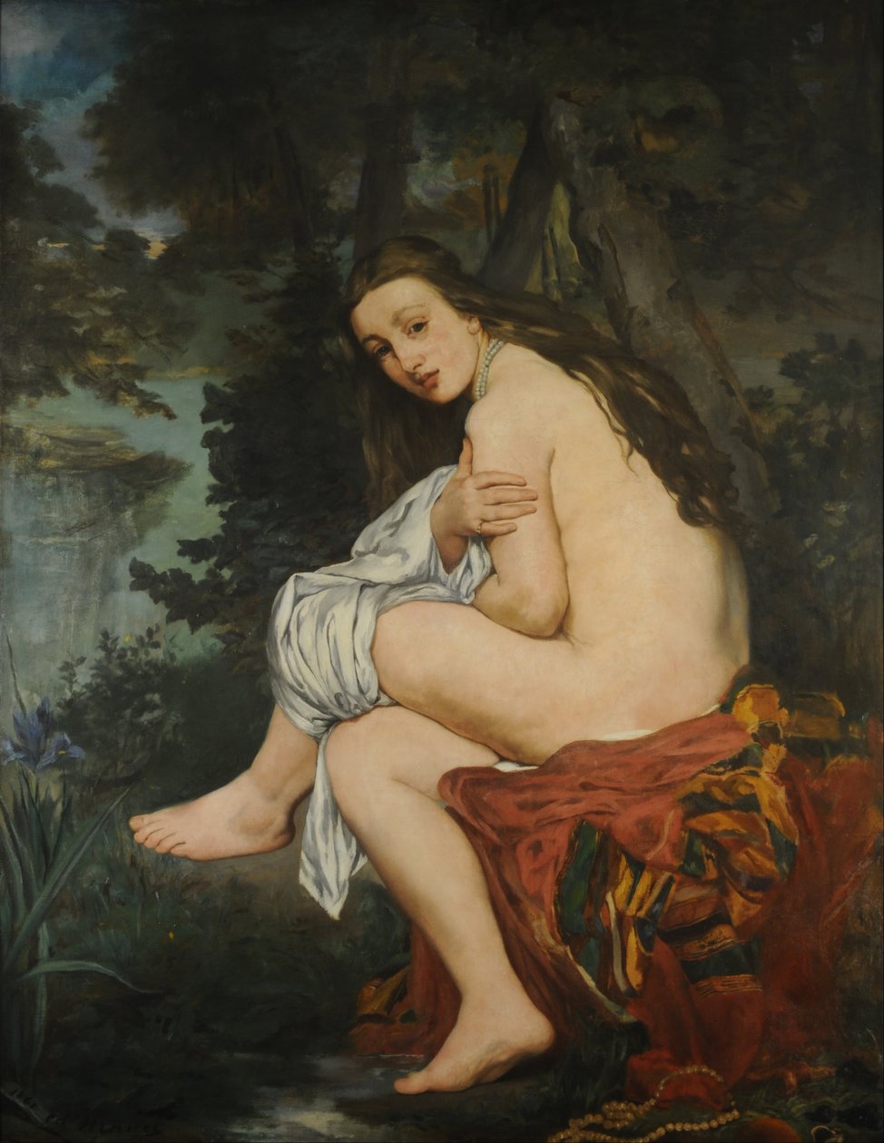Edouard Manet (1832-1883) A meglepetés nimfa festménye 1861 V. 1,14x1,47 m Buenos Aires. Nemzeti Szépművészeti Múzeum alkotó: Édouard Manet