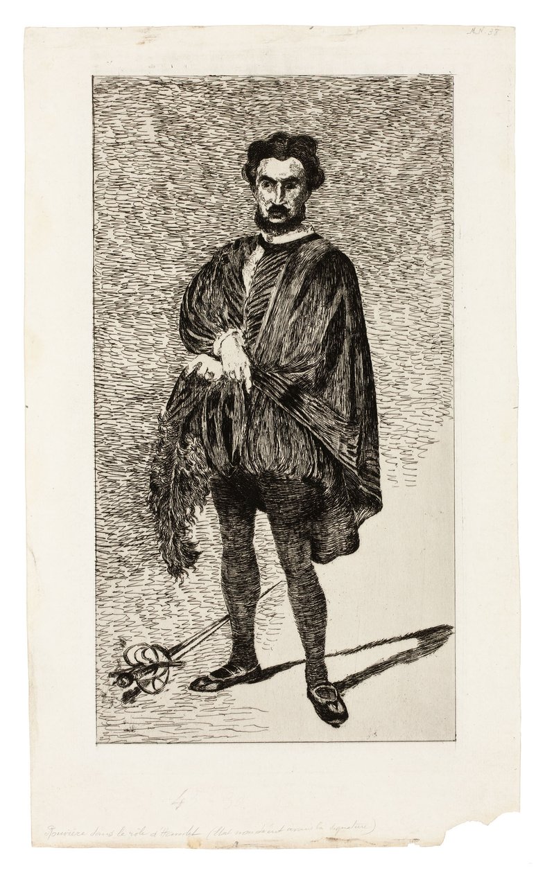 A tragikus színész (Rouvière Hamlet szerepében) alkotó: Édouard Manet