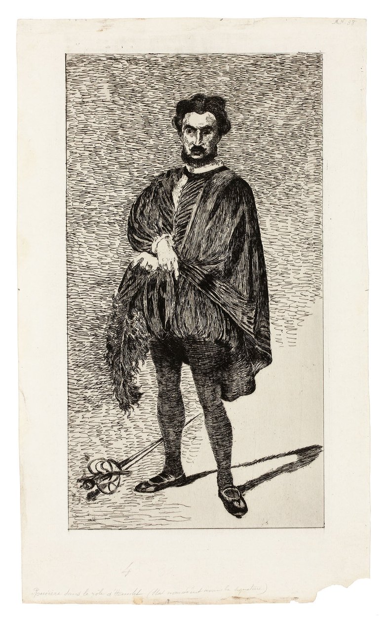 A tragikus színész (Rouvière Hamlet szerepében) alkotó: Édouard Manet
