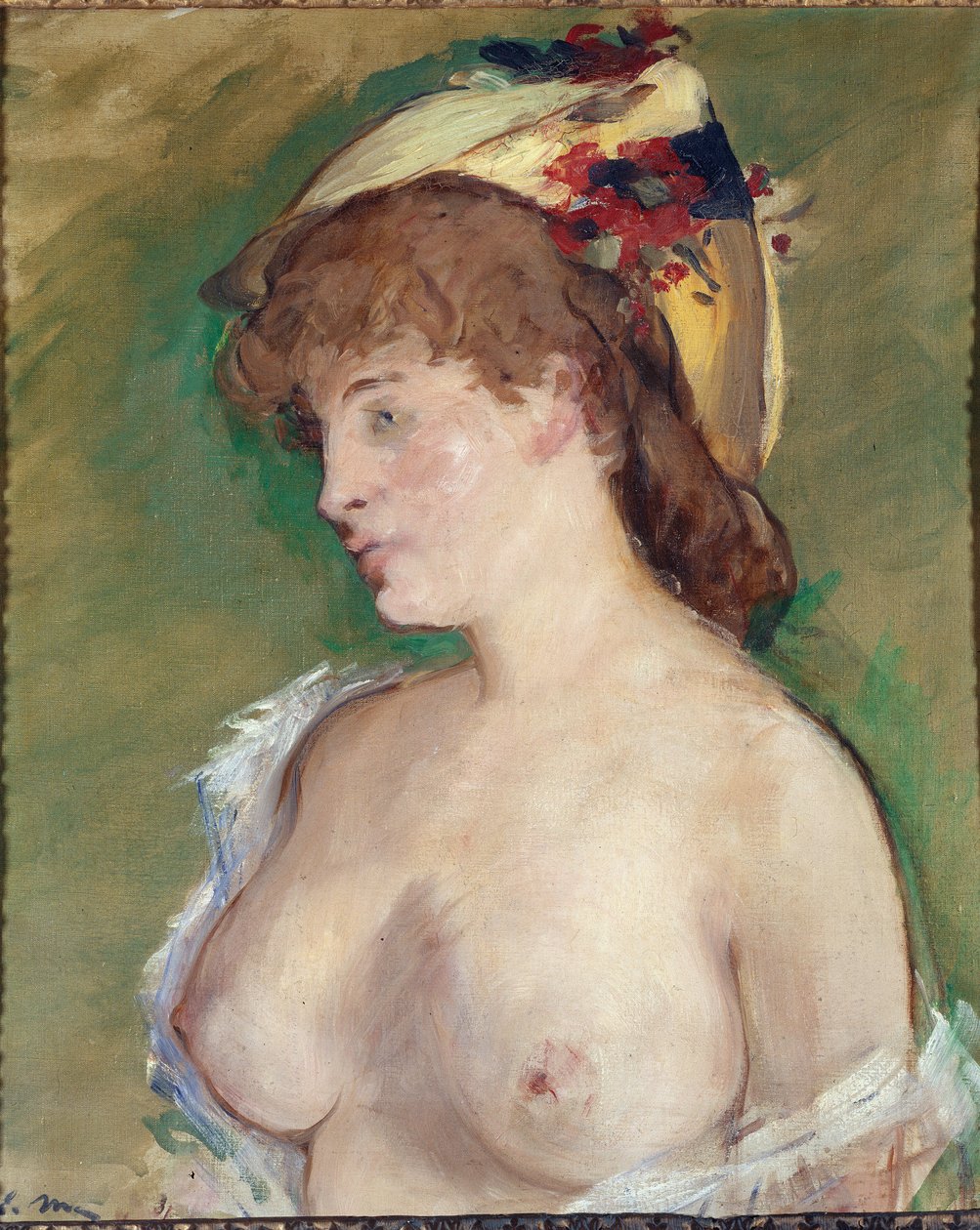 A szőke félmeztelen - olaj, vászon alkotó: Édouard Manet