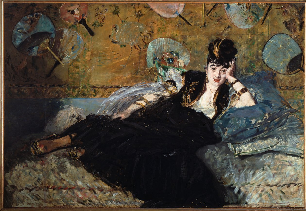 A hölgy az eseményeknél, Nina de Callias -1873. Olajfestmény alkotó: Édouard Manet