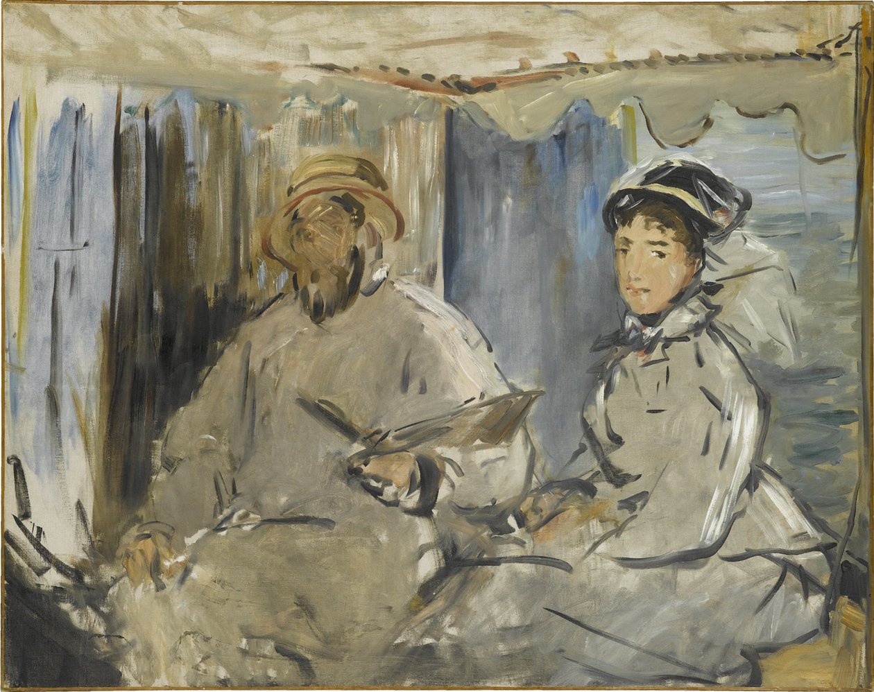 Monet festő műtermében, 1874 alkotó: Édouard Manet