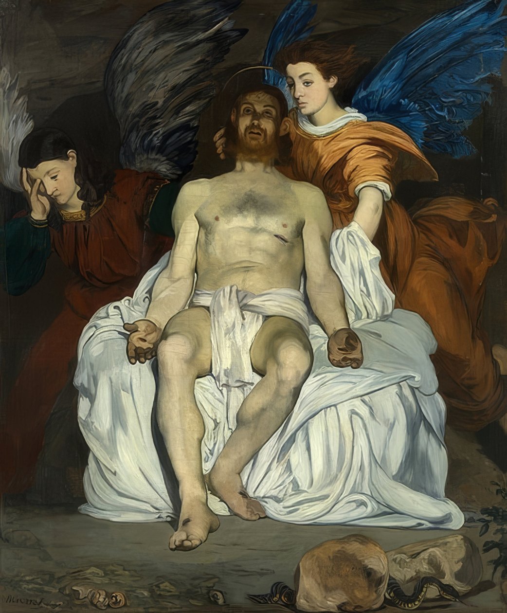 Halott Krisztus angyalokkal. 1864 alkotó: Édouard Manet