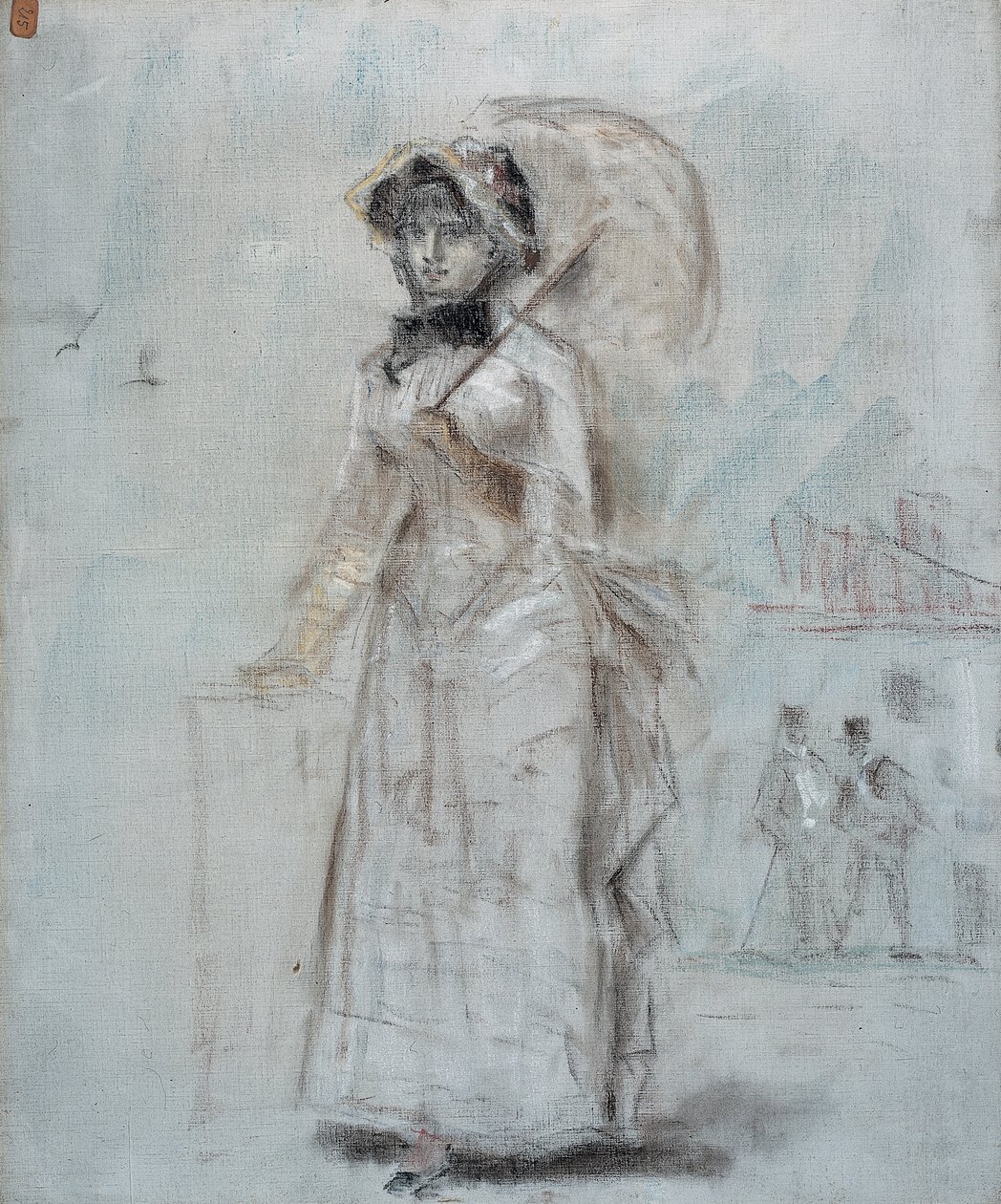 Nyitott esernyővel sétáló nő, 1880 alkotó: Édouard Manet