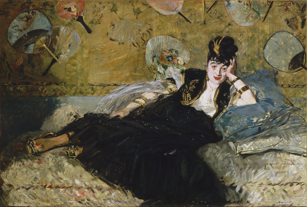 Franciául:  Nő rajongókkal alkotó: Édouard Manet