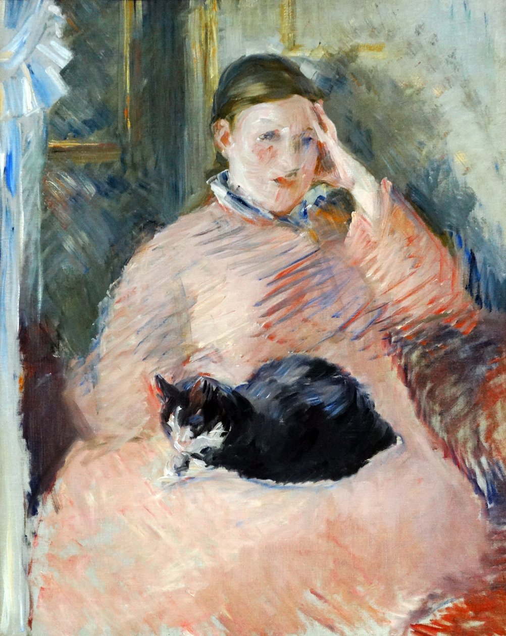 Nő macskával 1880-2 körül, Edouard Manet francia impresszionista művésztől alkotó: Édouard Manet