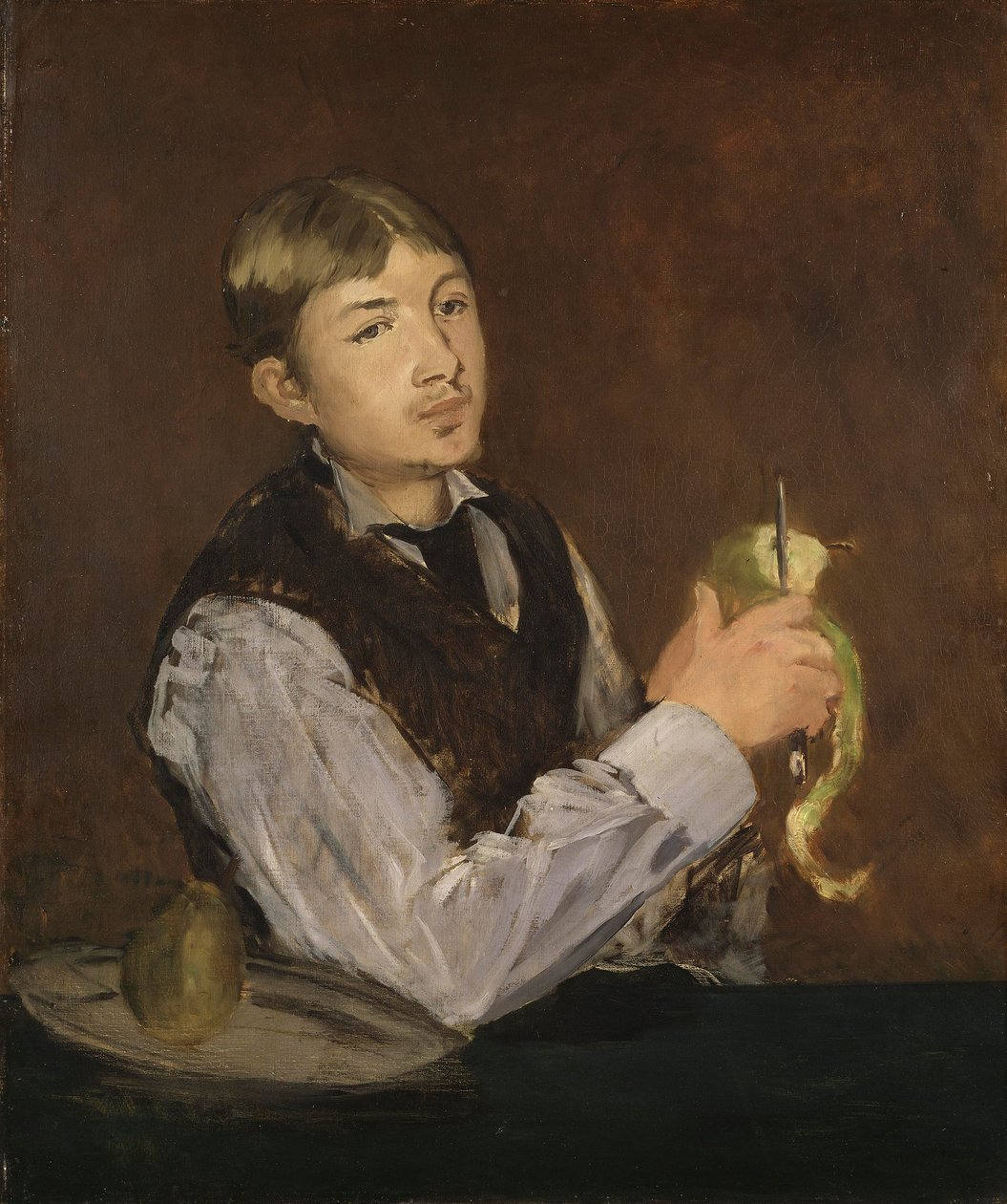 Fiatal fiú körtét pucol, 1867 körül alkotó: Édouard Manet
