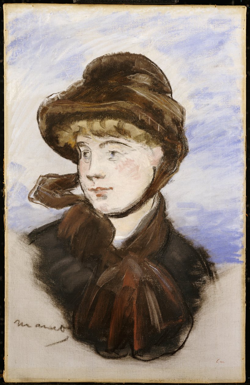 Fiatal lány barna kalapban, 1882 alkotó: Édouard Manet